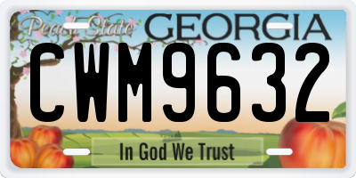 GA license plate CWM9632