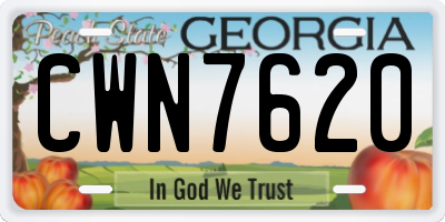 GA license plate CWN7620