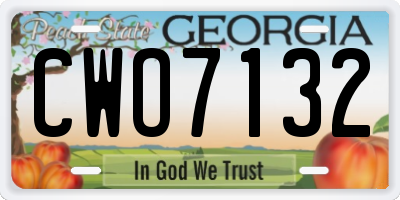 GA license plate CWO7132