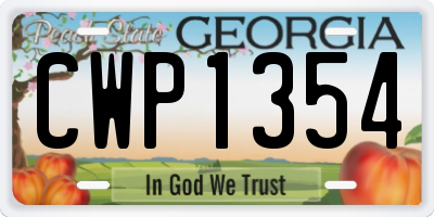 GA license plate CWP1354