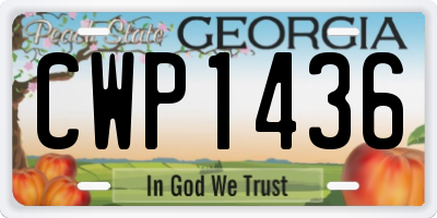 GA license plate CWP1436