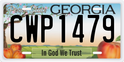 GA license plate CWP1479