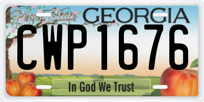 GA license plate CWP1676