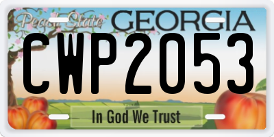 GA license plate CWP2053