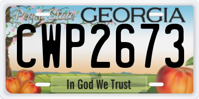 GA license plate CWP2673