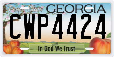 GA license plate CWP4424