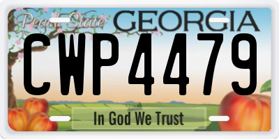GA license plate CWP4479