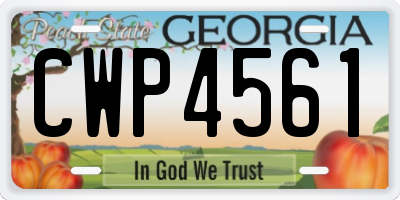 GA license plate CWP4561