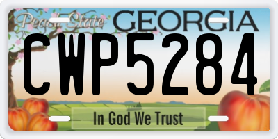 GA license plate CWP5284