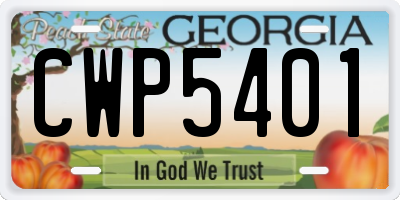 GA license plate CWP5401