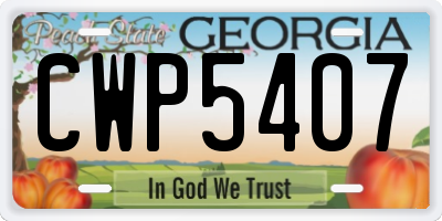 GA license plate CWP5407