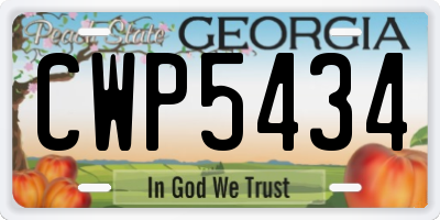 GA license plate CWP5434