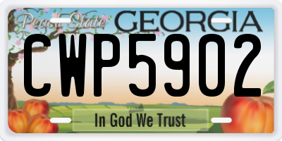 GA license plate CWP5902