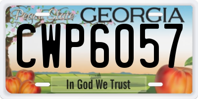 GA license plate CWP6057