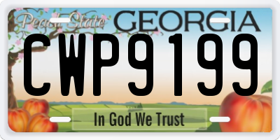 GA license plate CWP9199