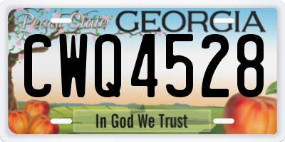 GA license plate CWQ4528