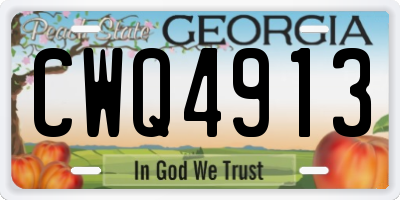 GA license plate CWQ4913