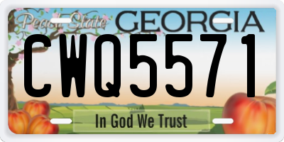 GA license plate CWQ5571
