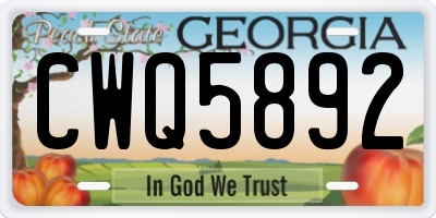GA license plate CWQ5892