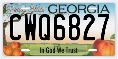 GA license plate CWQ6827