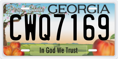 GA license plate CWQ7169