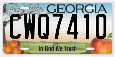 GA license plate CWQ7410