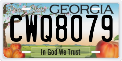 GA license plate CWQ8079