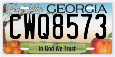 GA license plate CWQ8573