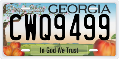 GA license plate CWQ9499