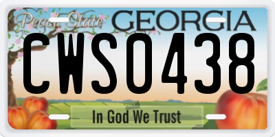 GA license plate CWS0438