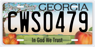 GA license plate CWS0479
