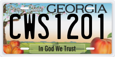 GA license plate CWS1201
