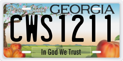 GA license plate CWS1211