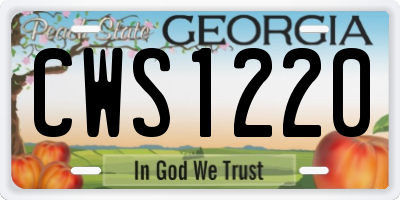 GA license plate CWS1220
