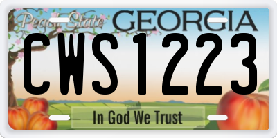 GA license plate CWS1223