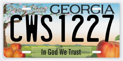GA license plate CWS1227