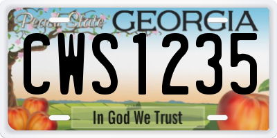 GA license plate CWS1235