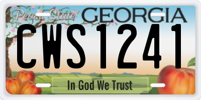 GA license plate CWS1241