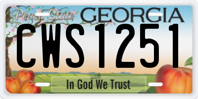 GA license plate CWS1251