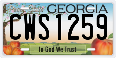 GA license plate CWS1259