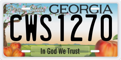 GA license plate CWS1270