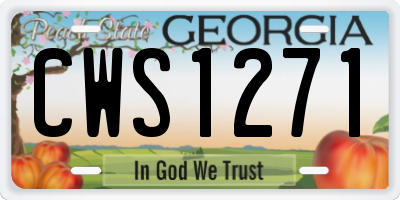 GA license plate CWS1271