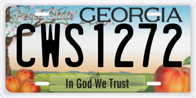 GA license plate CWS1272