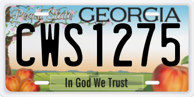 GA license plate CWS1275