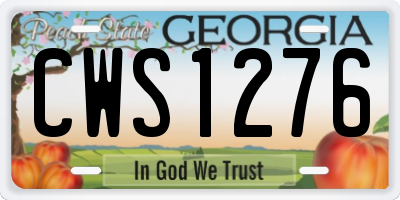 GA license plate CWS1276