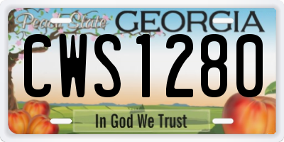 GA license plate CWS1280