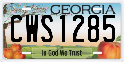 GA license plate CWS1285