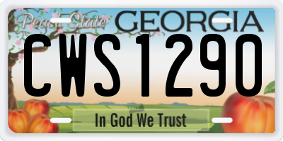 GA license plate CWS1290