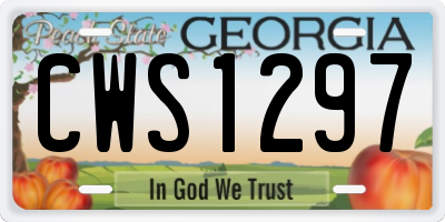 GA license plate CWS1297