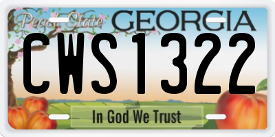 GA license plate CWS1322